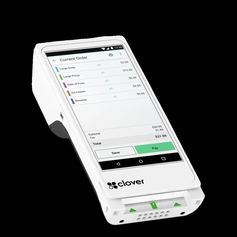 Clover Flex terminal showing an order
