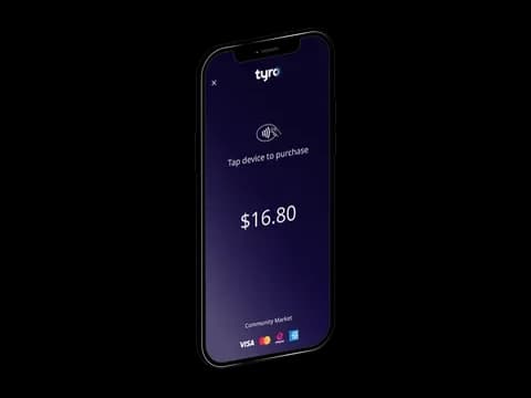 Phone running the Tyro BYO app