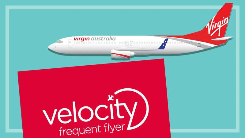 Virgin Australia plane and Velocity Frequent Flyer card